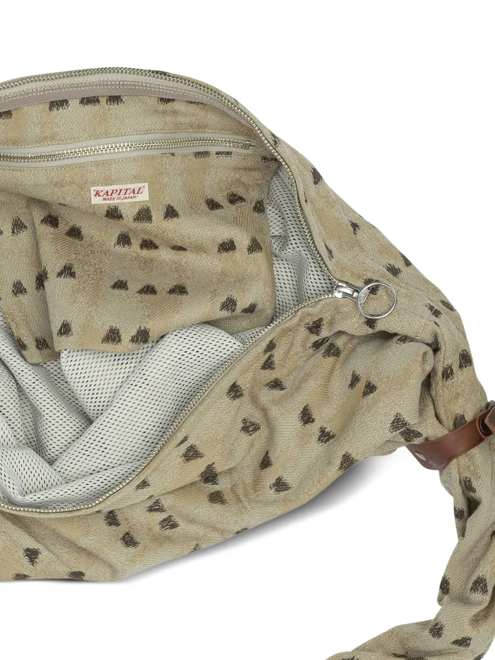 KAPITAL Snufkin schoudertas met patroon Beige