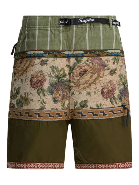 KAPITAL shorts con motivo floral y rayas