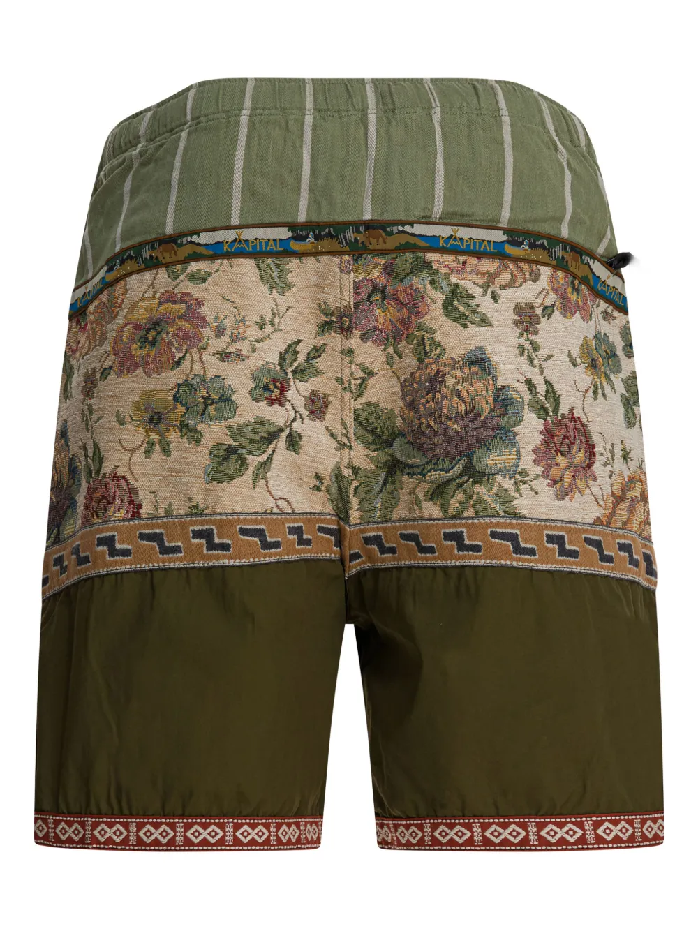  Kapital Striped-floral Shorts - Green 