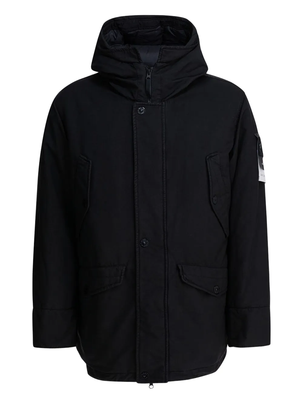 Stone Island manteau David Tc Ghost à capuche | noir | Image 1
