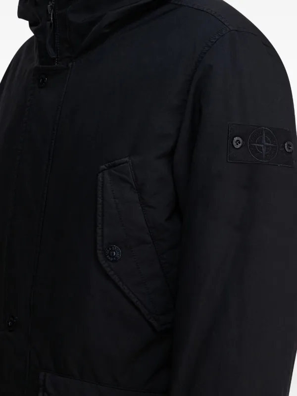 Stone Island David Tc Ghost hooded-pocketed Coat | Black | FARFETCH