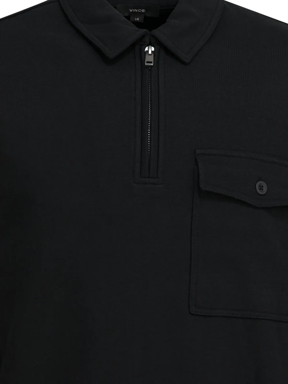 Vince Poloshirt met borstzak Zwart