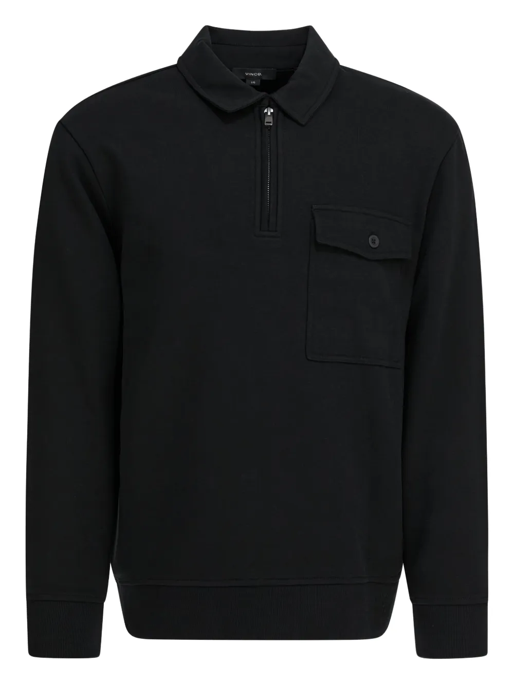 Vince Camisa polo com bolso no busto | Preto | Image 1