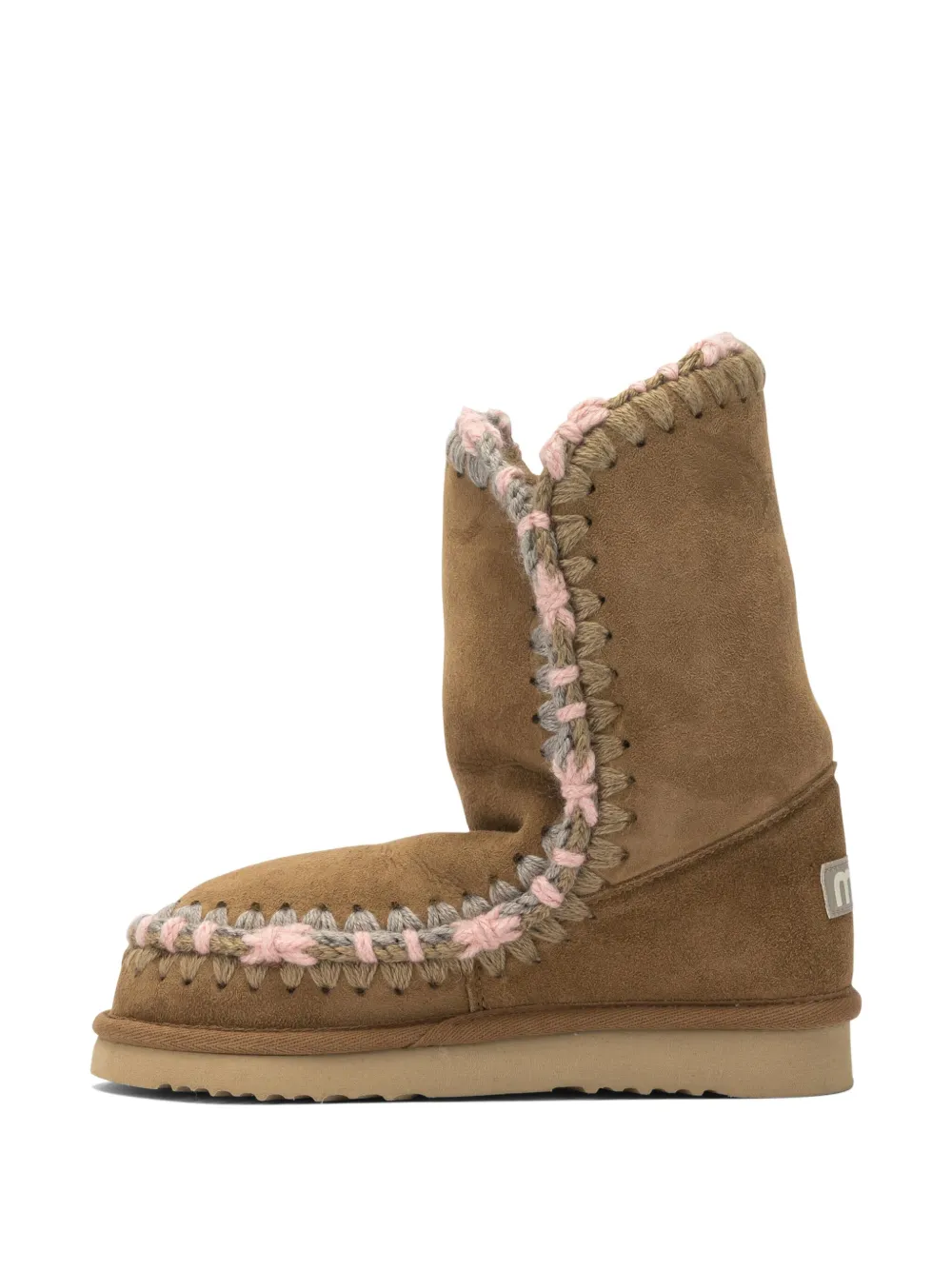 Mou Enkellaarzen met stikseldetail Bruin