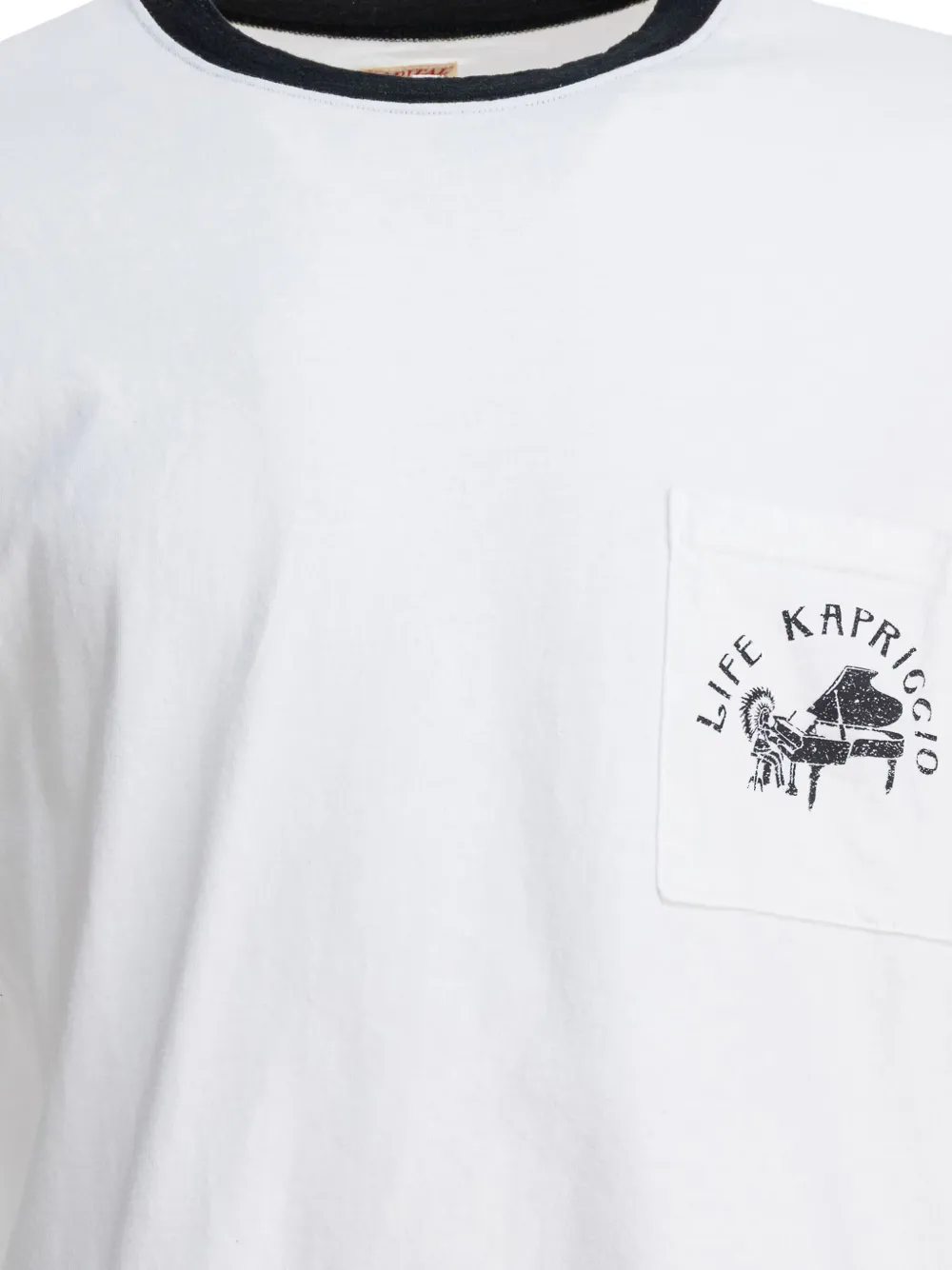 KAPITAL T-shirt met contrasterend detail en zak Wit