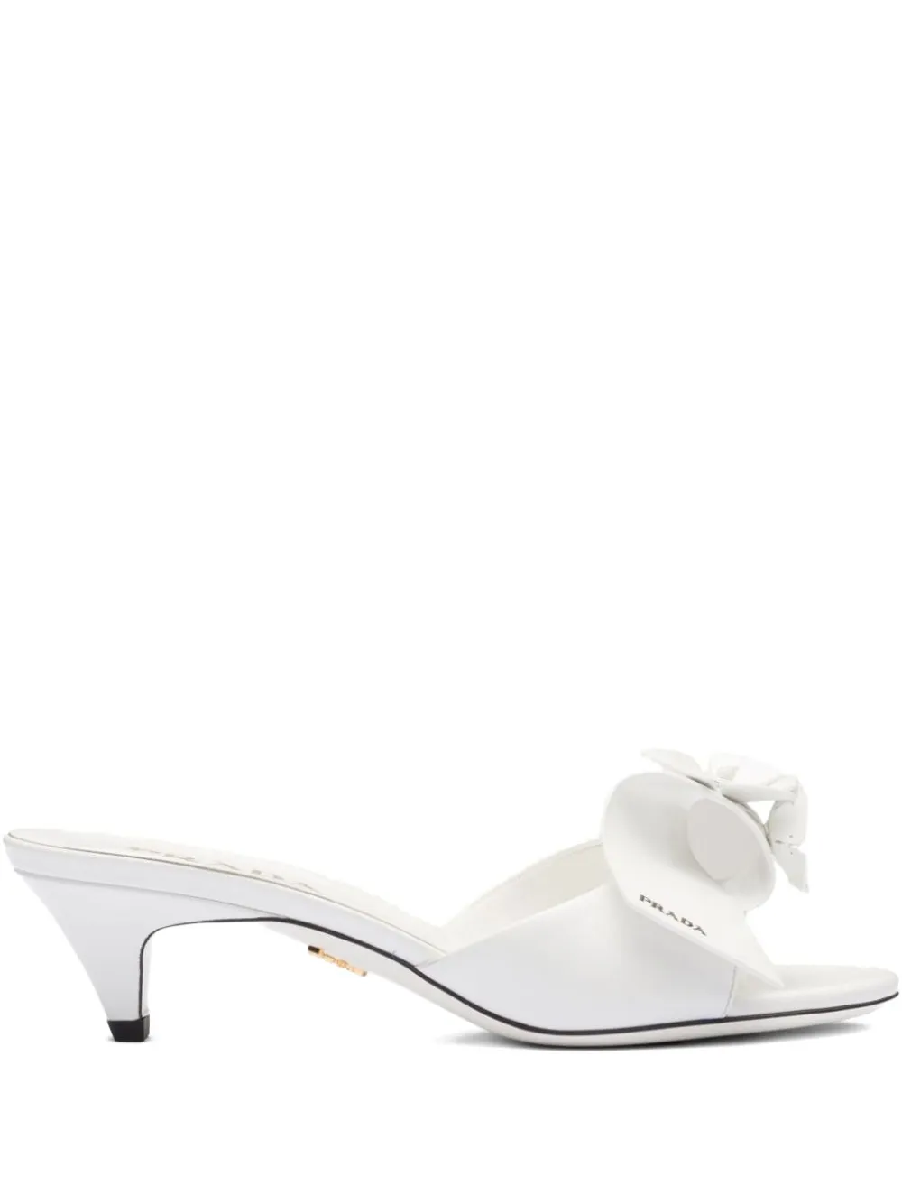 Prada 45mm Flower-appliqué Sandals In White