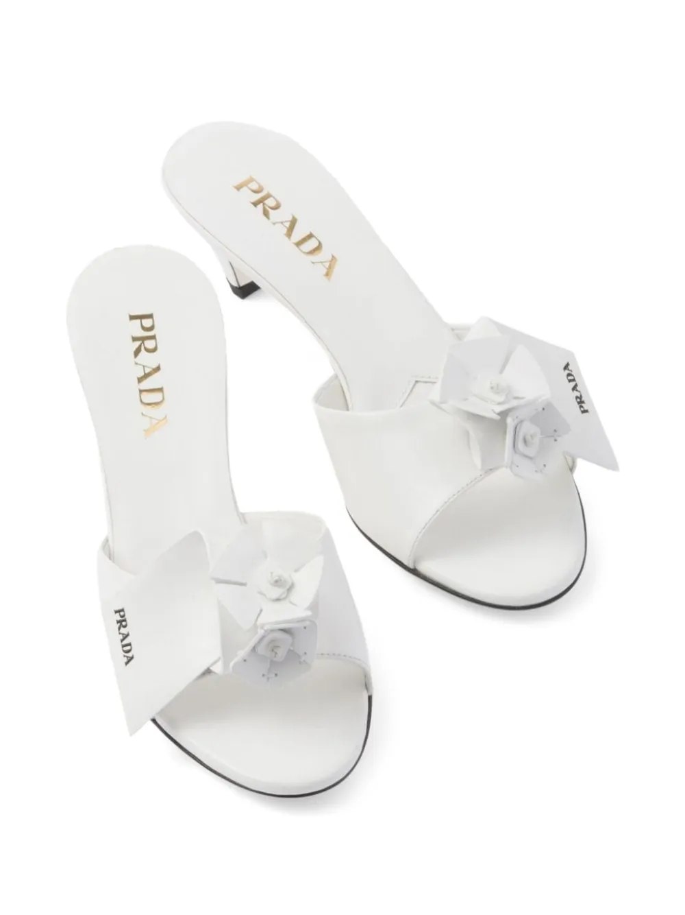 Prada 45 mm sandalen met bloem-applicatie Wit