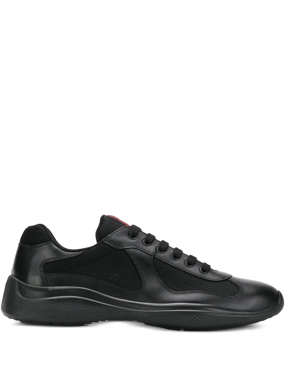 Prada leather lace-up sneakers | Black | Image 1