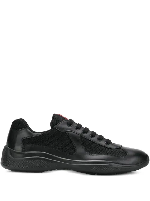 Prada leather lace-up sneakers