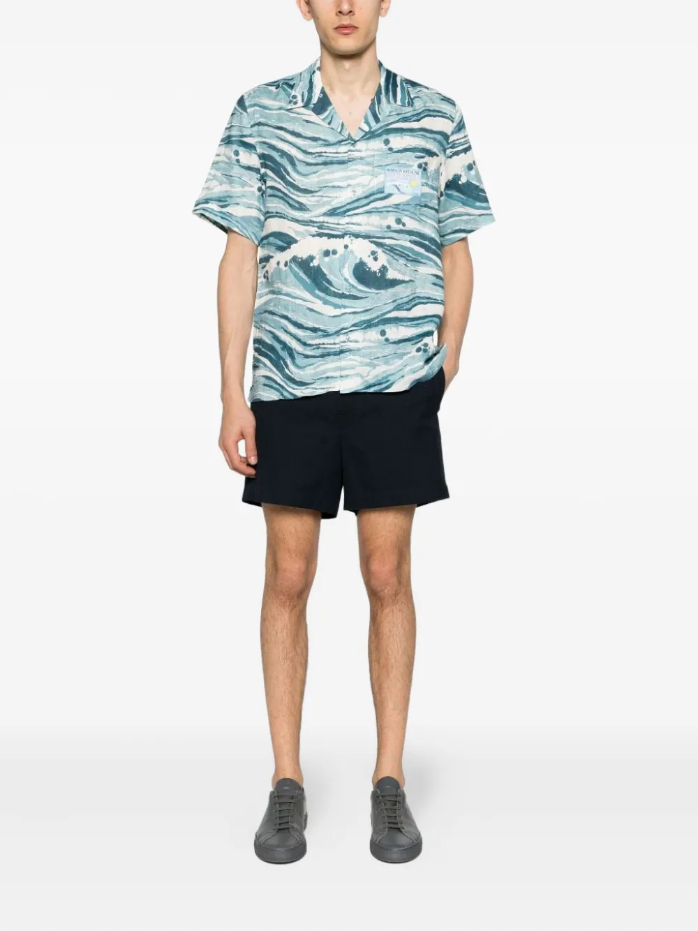 Maison Kitsuné Overhemd met golfzak - Blauw
