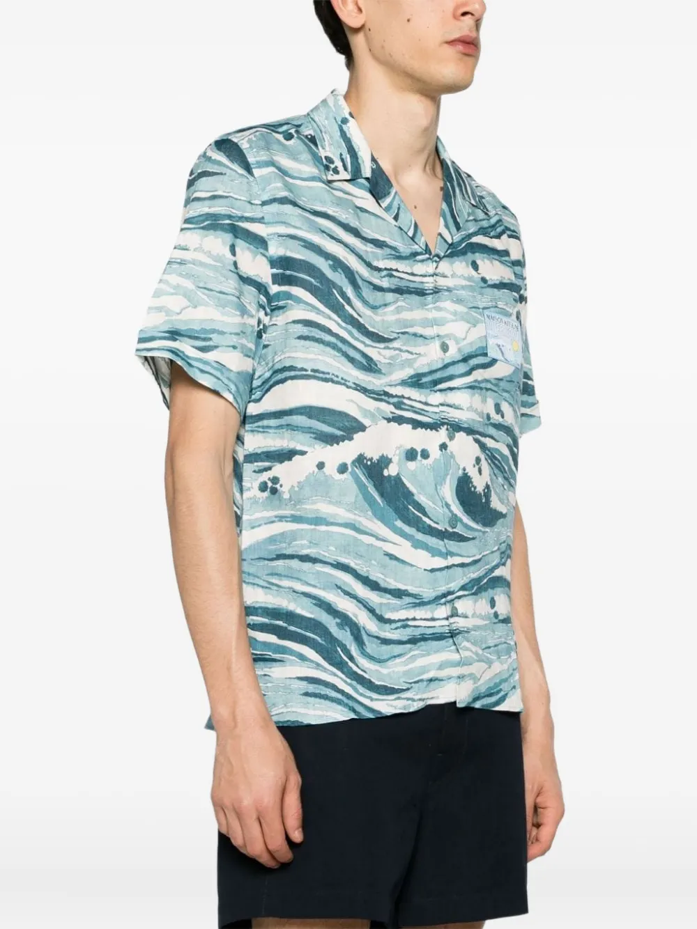 Maison Kitsuné Overhemd met golfzak Blauw