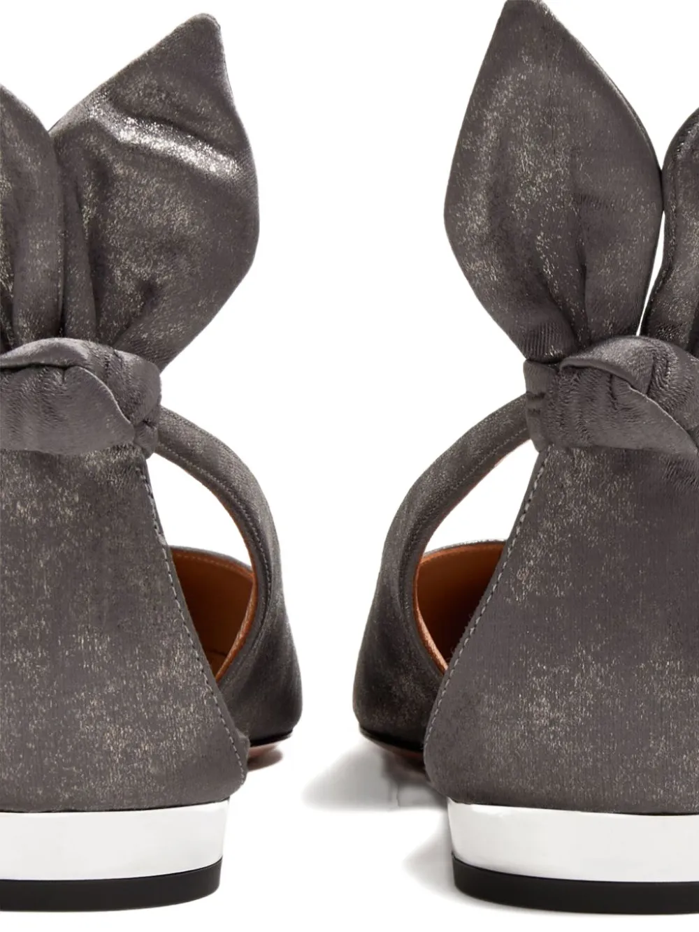 Aquazzura Deneuve Ballet Flats In Gray