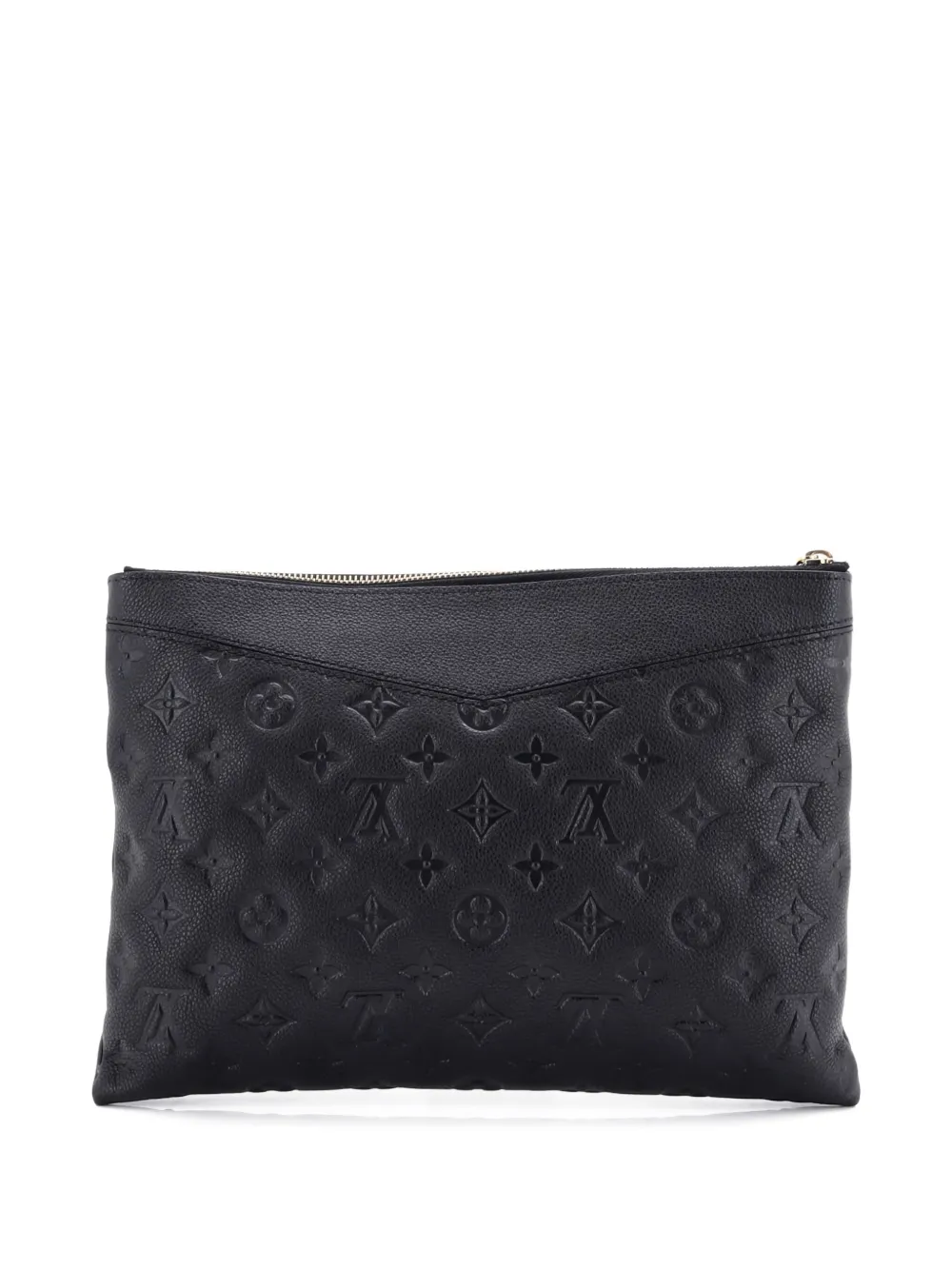 Pre-owned Louis Vuitton Daily Monogram Empreinte Leather Pouch In Black