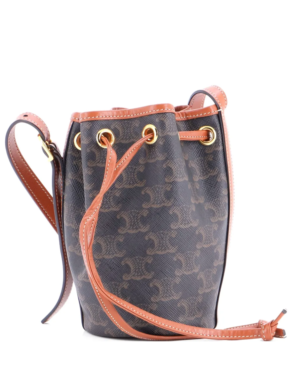 Celine Pre-Owned Drawstring Triomphe Coated Canvas Mini bucket bag - Celine Pre-Owned Drawstring Triomphe Coated Canvas Mini bucket bag -