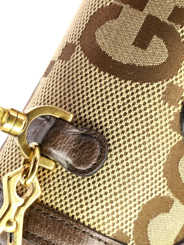 Gucci Pre-Owned Bamboo 1947 Top Handle Bag Jumbo GG Canvas Small