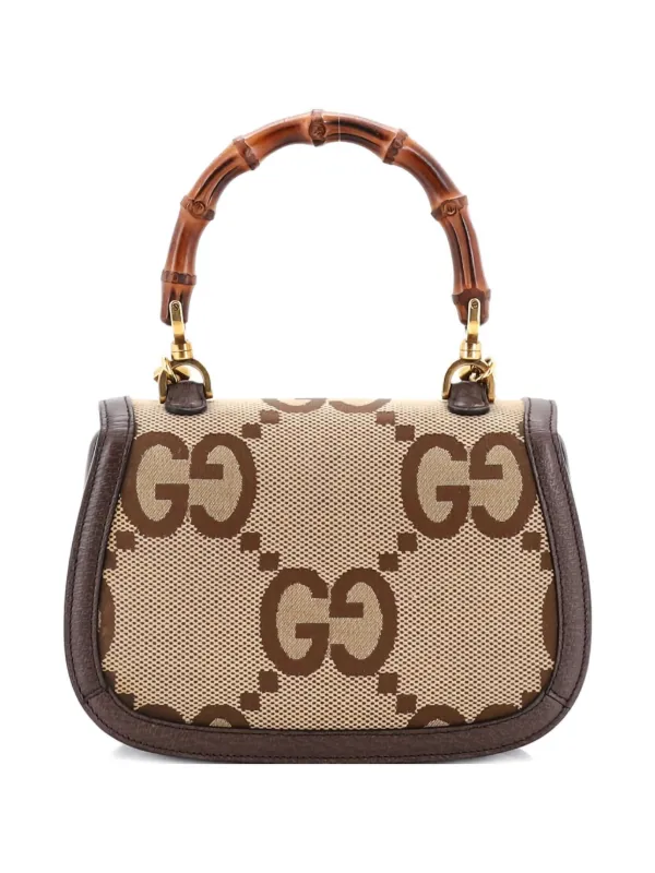 Gucci Pre-Owned Bamboo 1947 Top Handle Bag Jumbo GG Canvas Small