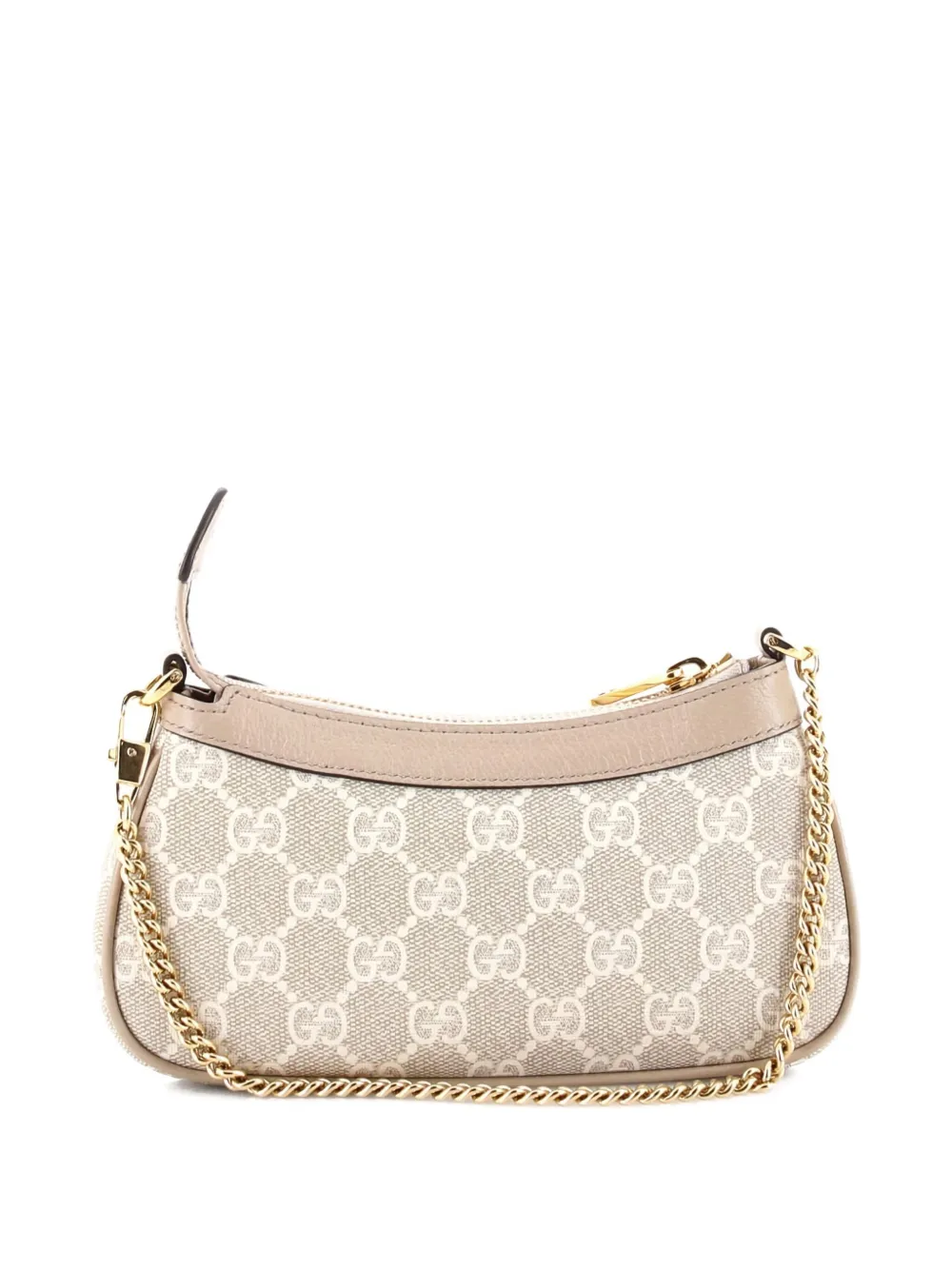 Pre-owned Gucci Ophidia Charm Shoulder Bag Gg Coated Canvas With Leather Mini Crossbody Bag In Neutral