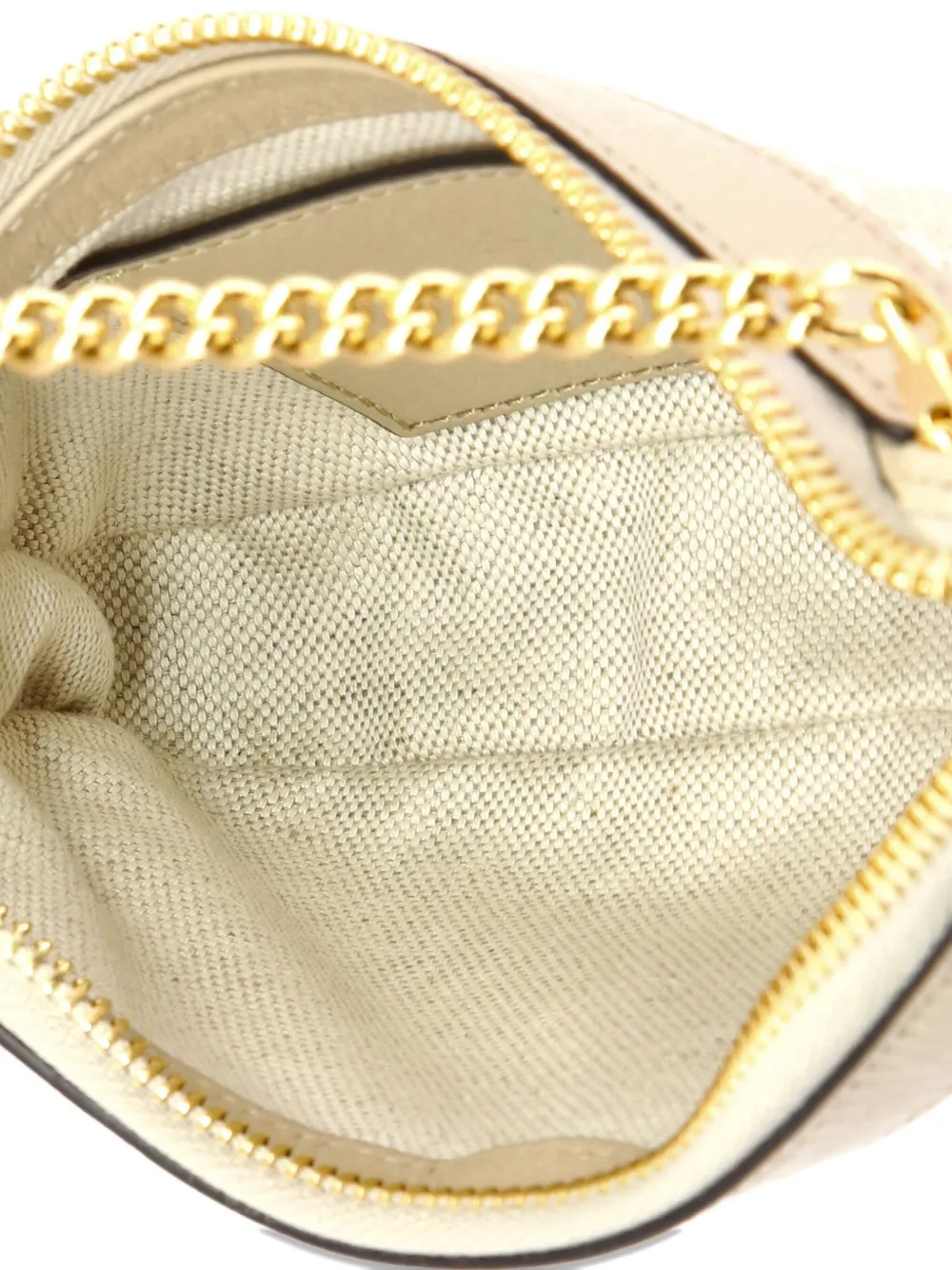 Pre-owned Gucci Ophidia Charm Shoulder Bag Gg Coated Canvas With Leather Mini Crossbody Bag In Neutral