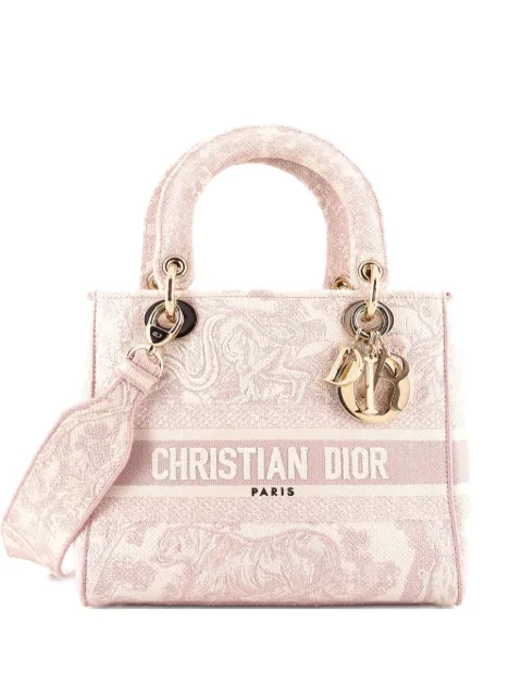 Christian Dior Pre-Owned Toile de Jouy Lady D-Lite Bag Embroidered Canvas tote bag