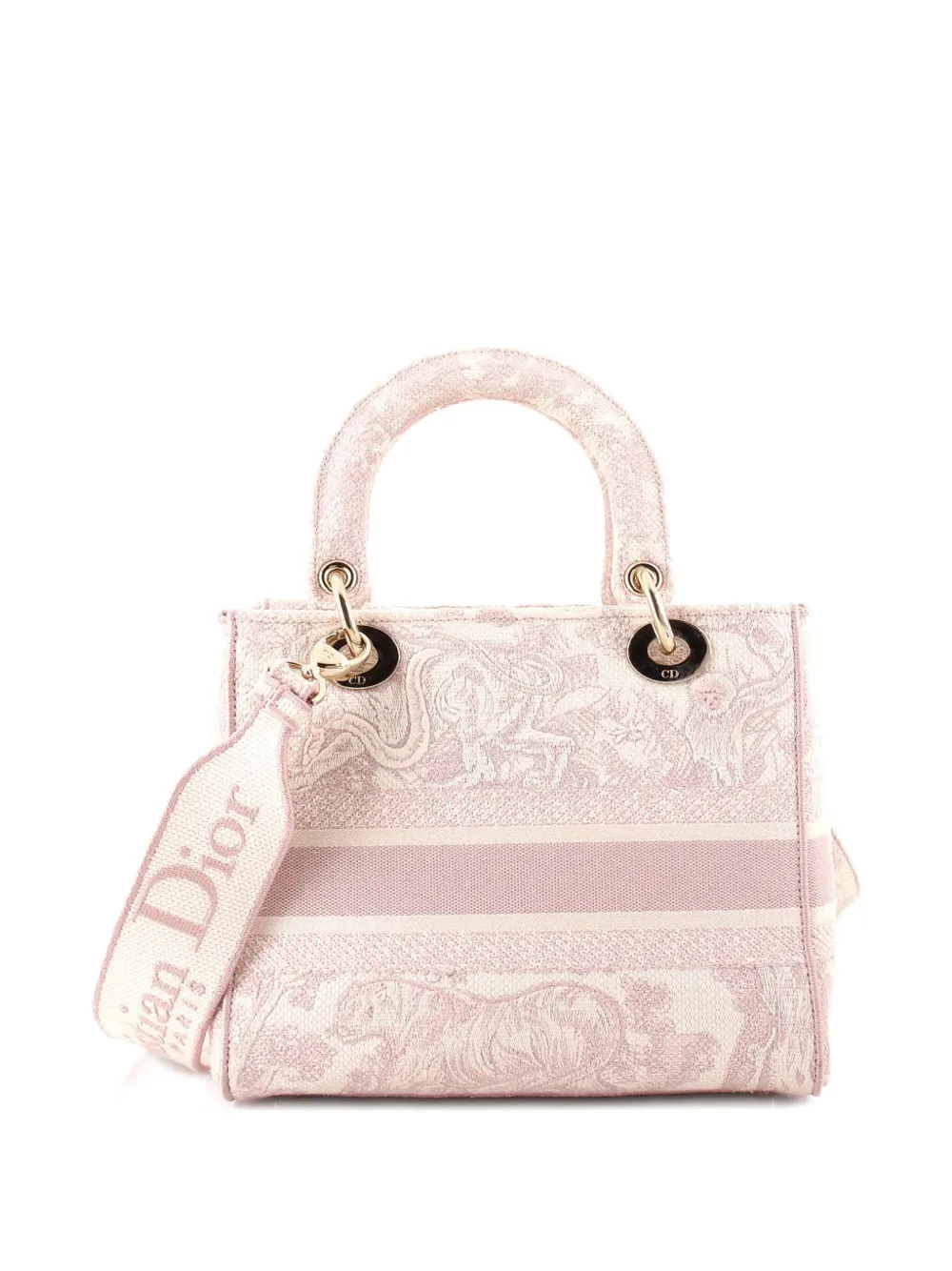 Christian Dior Pre-Owned Toile de Jouy Lady D-Lite Bag Embroidered Canvas tote bag | Pre-Owned | Image 2