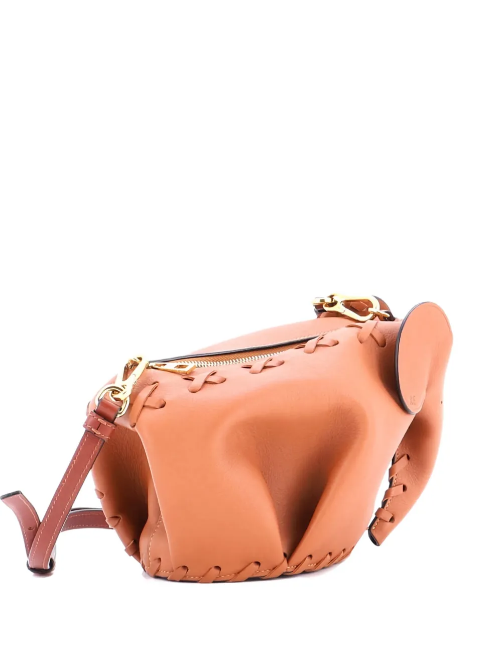 Loewe Pre-Owned Elephant Whipstitch Leather Mini crossbody bag - ブラウン