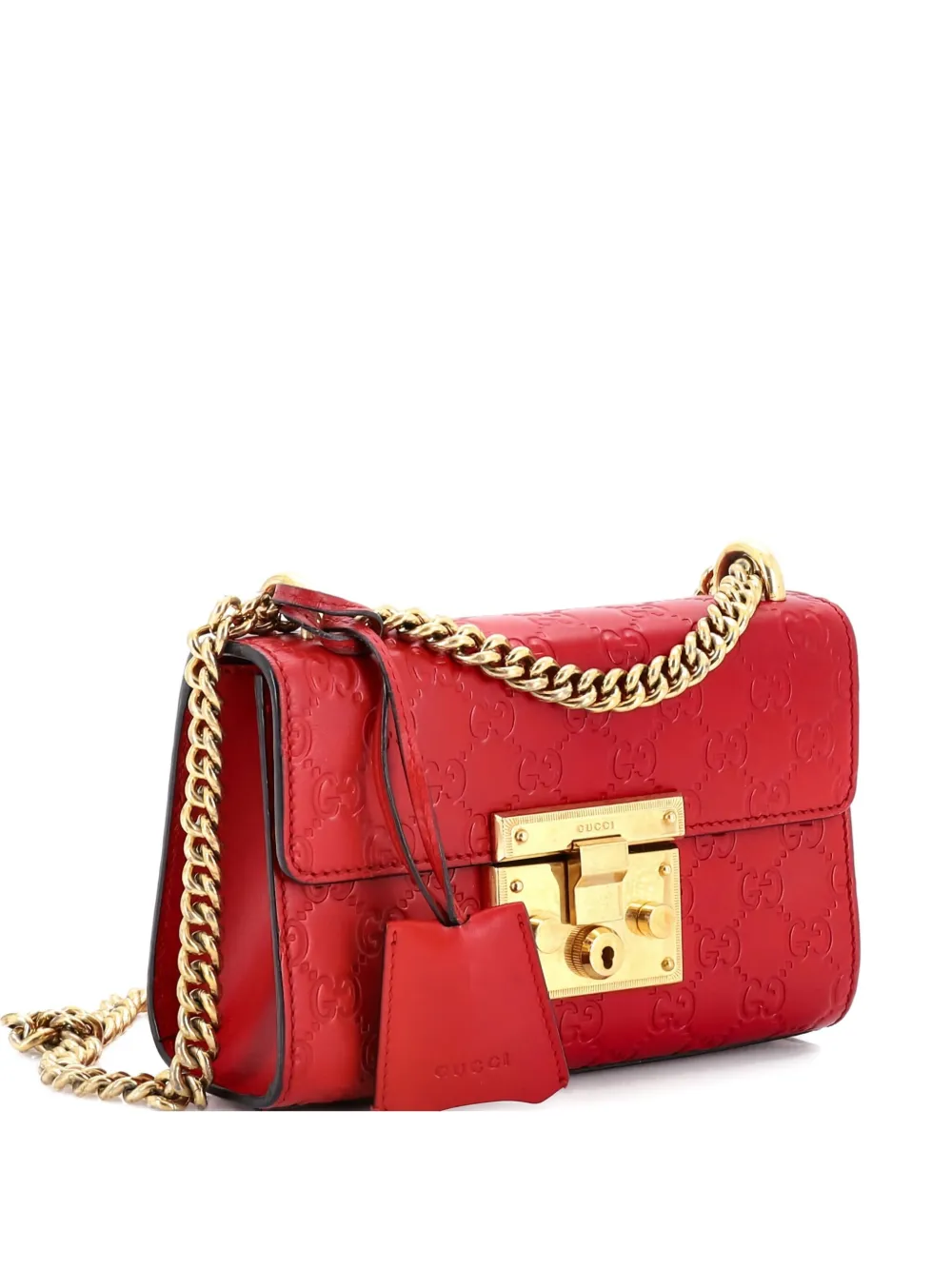 Gucci Pre-Owned Padlock Shoulder Bag Guccissima Leather Small