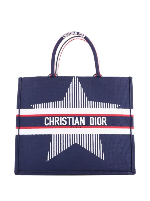 Christian Dior Pre-Owned Book Embroidered Canvas Large tote bag