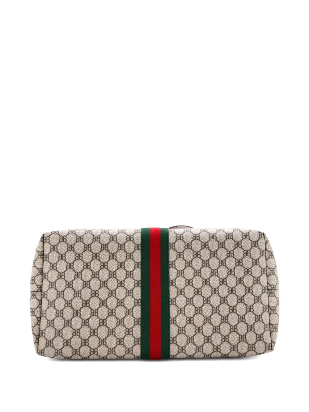 Pre-owned Balenciaga X Gucci The Hacker Project Graffiti Bb Coated Canvas Large Tote Bag In Neutral