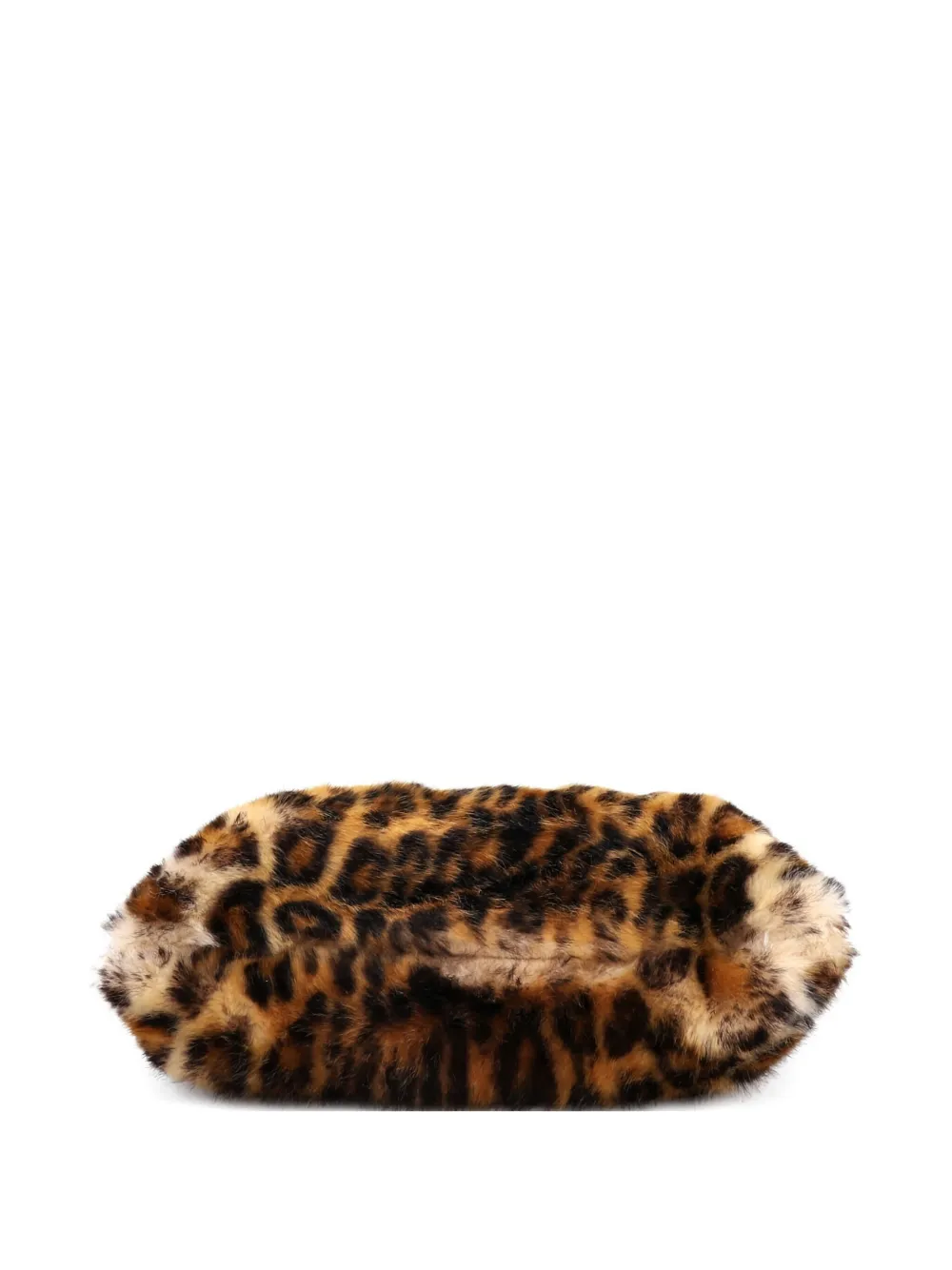 Pre-owned Dolce & Gabbana Cleo Embellished Faux Fur Crossbody Bag In Brown