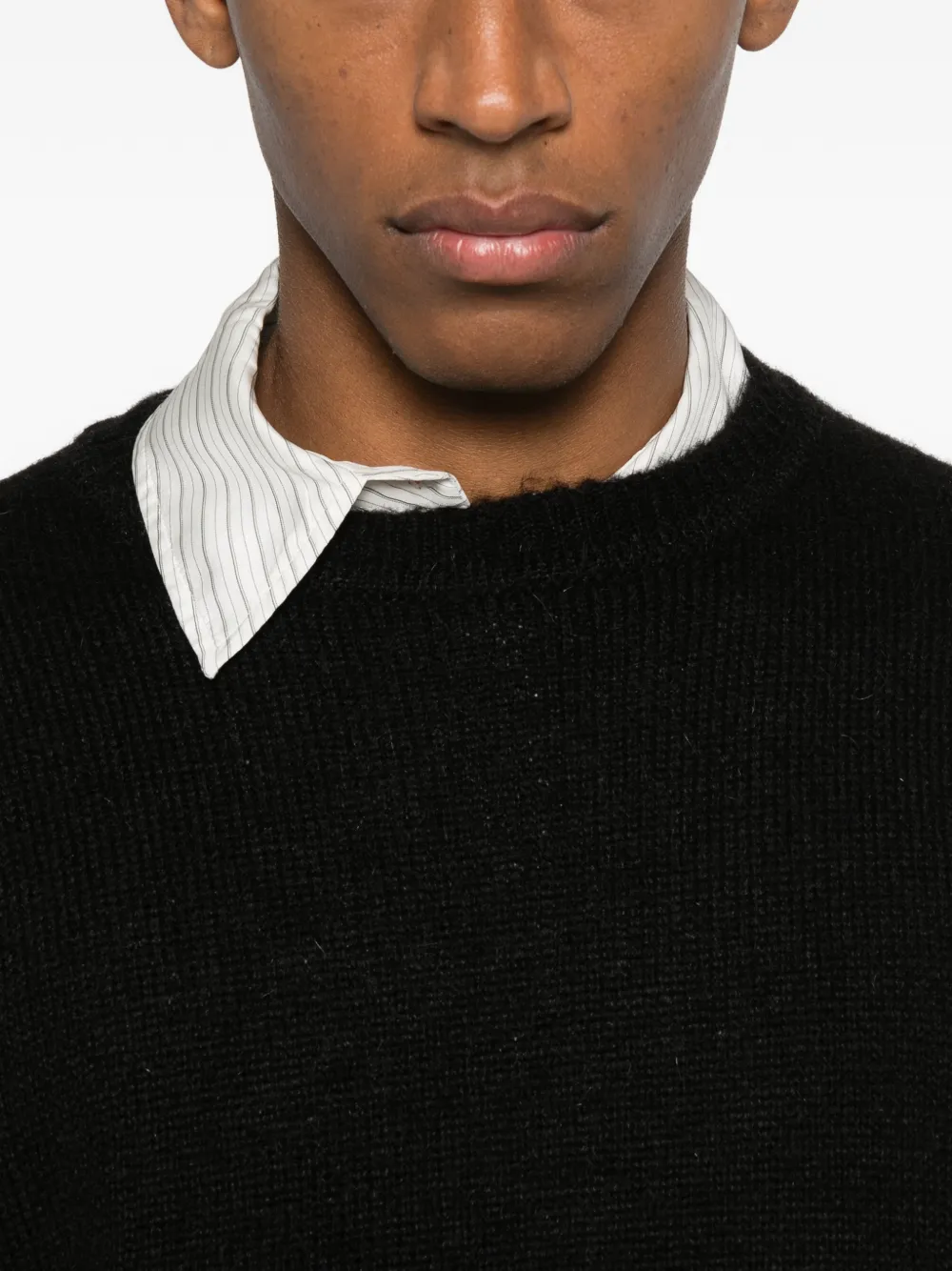 State Of Order Mohair Roundneck Crew Neck Sweater In Black