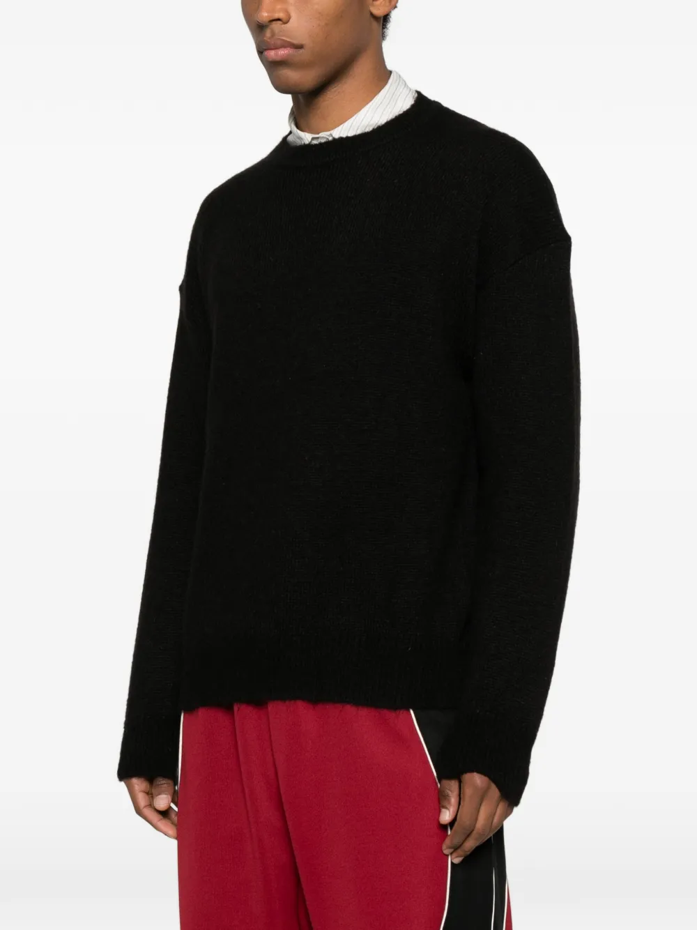 State Of Order Mohair Roundneck Crew Neck Sweater In Black