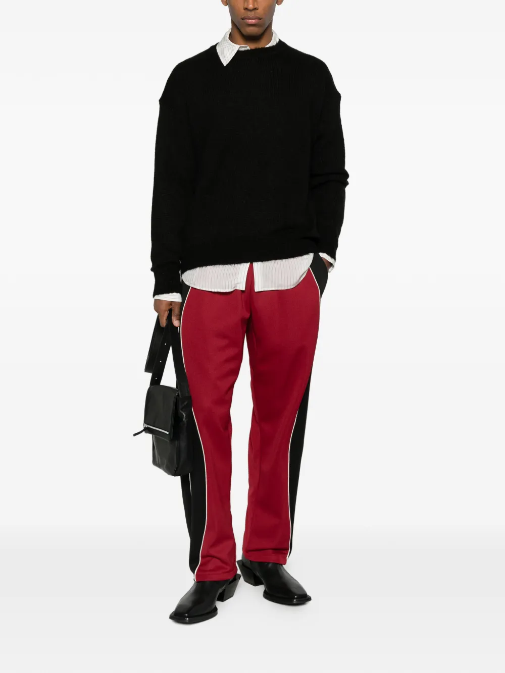 STATE OF ORDER Mohair Roundneck crew neck sweater - Zwart