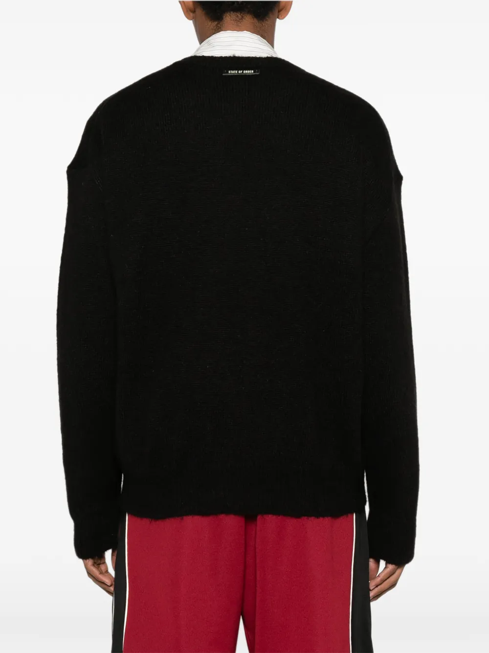 State Of Order Mohair Roundneck Crew Neck Sweater In Black