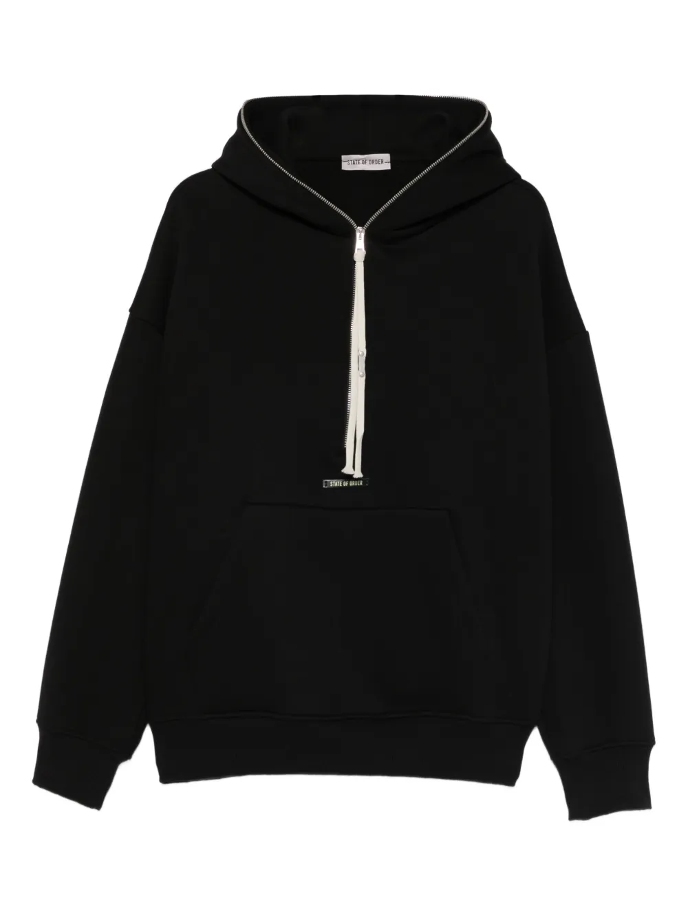 STATE OF ORDER zip hooded hoodie | Black | Image 1