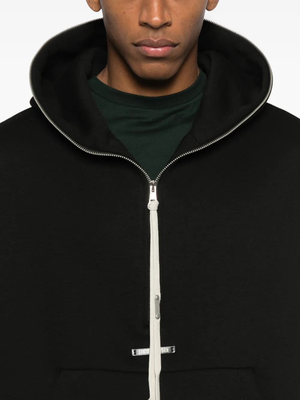 State Of Order Zip Hooded Hoodie In Black