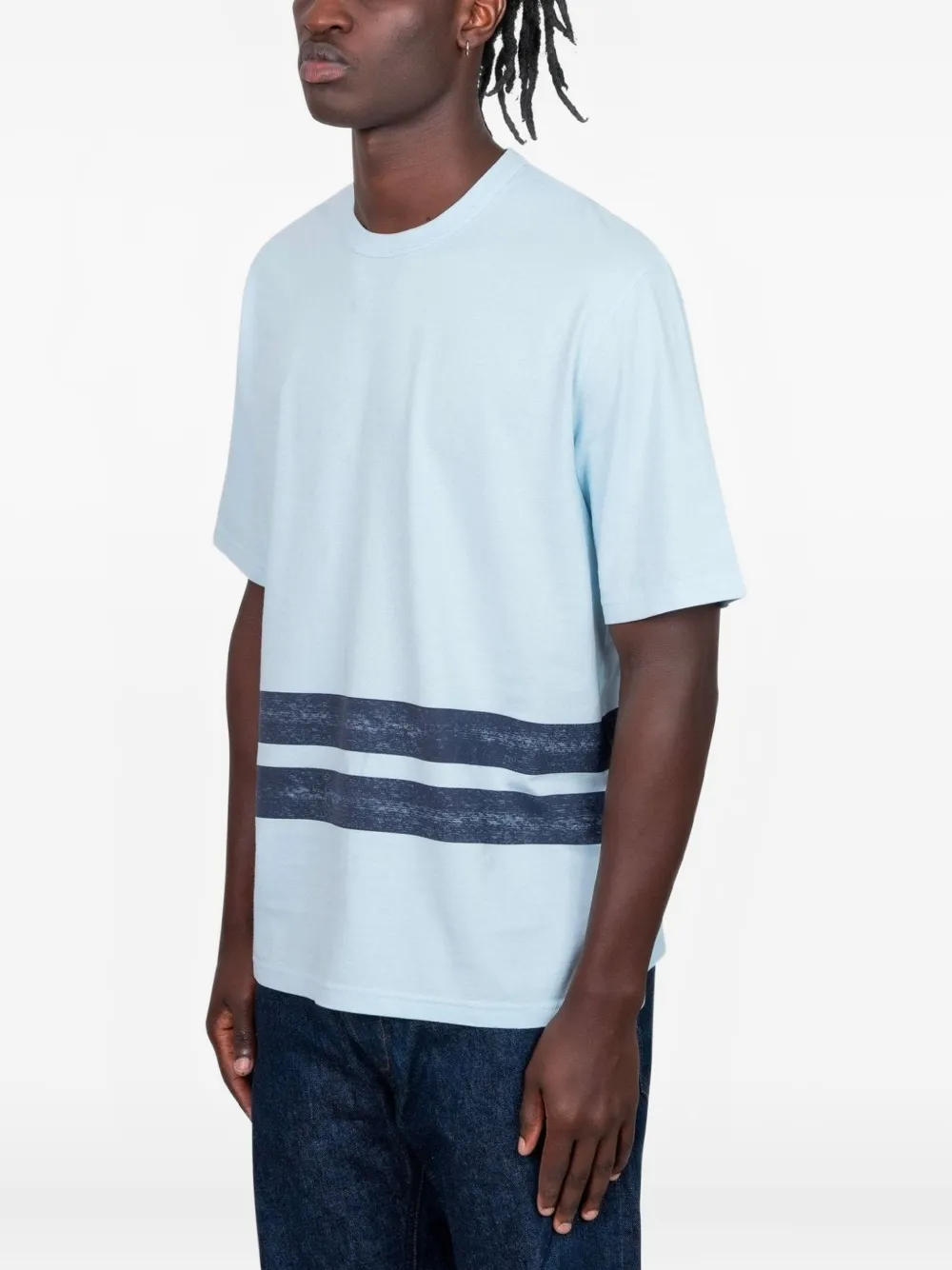 Stone Island Gestreept T-shirt van biologisch katoen - Blauw