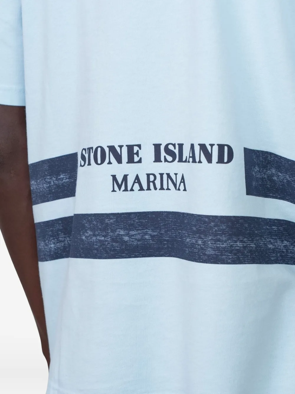 Stone Island Gestreept T-shirt van biologisch katoen Blauw