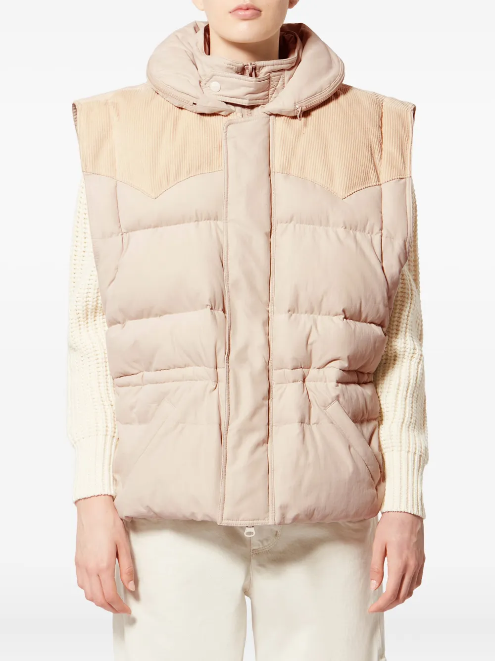 Isabel Marant Étoile Olfa Corduroy-detail Padded Gilet In Neutral