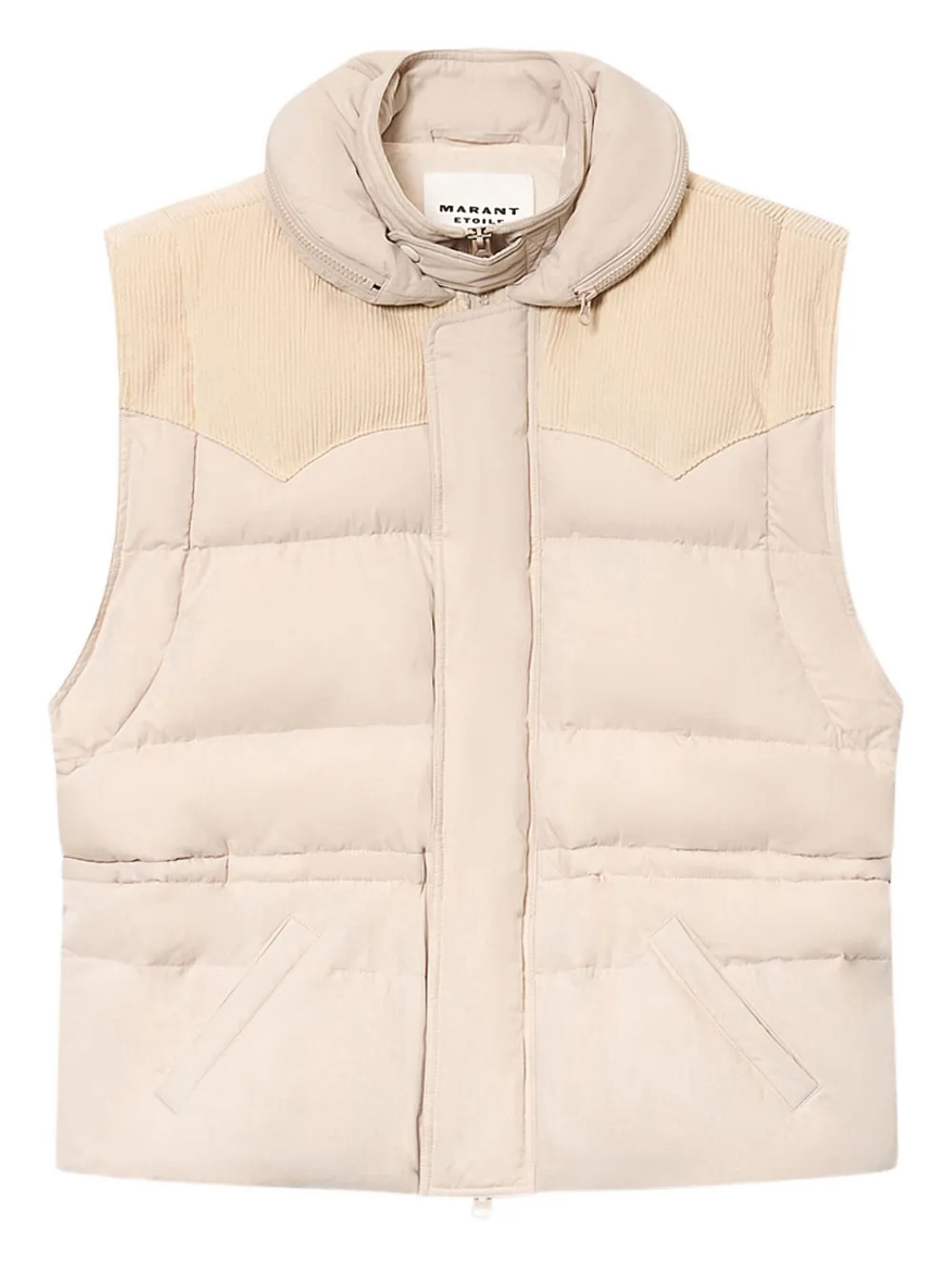 Isabel Marant Étoile Olfa Corduroy-detail Padded Gilet In Neutral