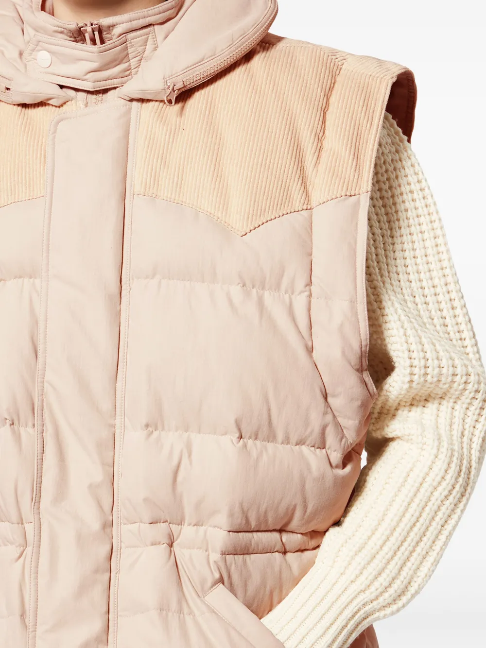 Isabel Marant Étoile Olfa Corduroy-detail Padded Gilet In Neutral