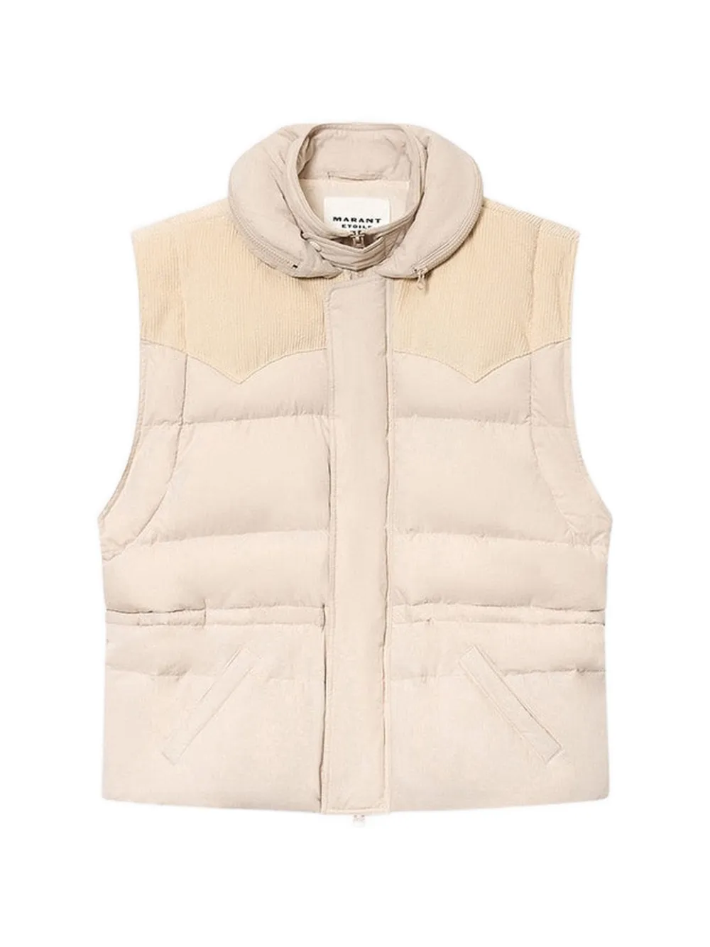 MARANT ÉTOILE Wattierte Olfa Weste mit Cord - Nude