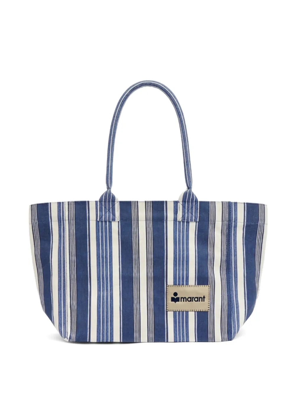 ISABEL MARANT small Yenky striped zipped tote bag - Blu