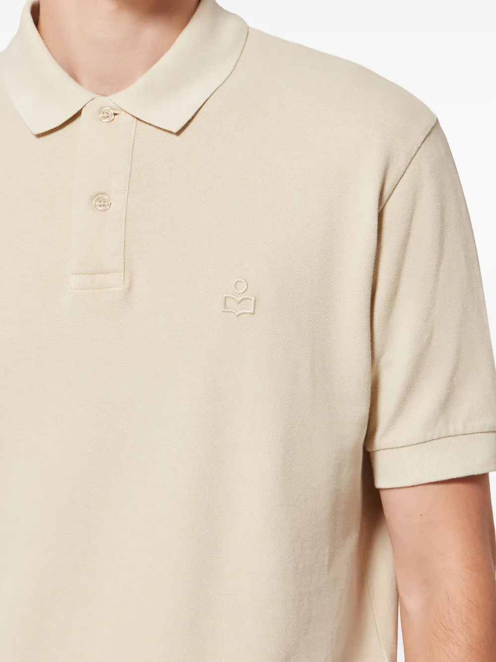 Isabel Marant Afko Embroidered Polo Shirt In Neutral