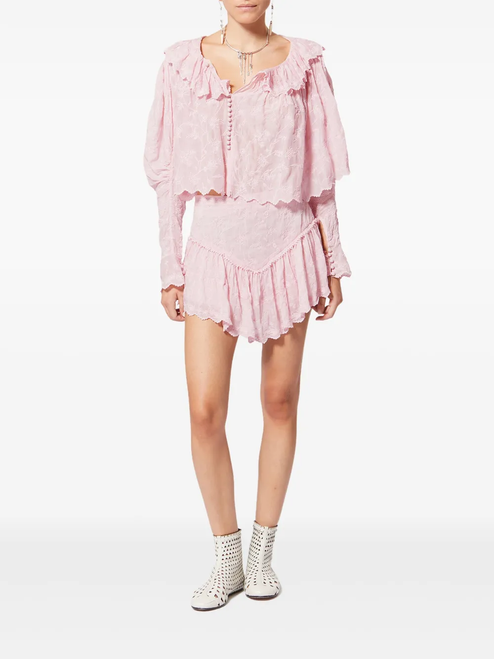 ISABEL MARANT x Zoelia rok met ruches - Roze