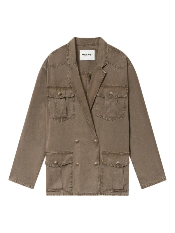 Marant Étoile Nevala Double-breasted Blazer in Brown