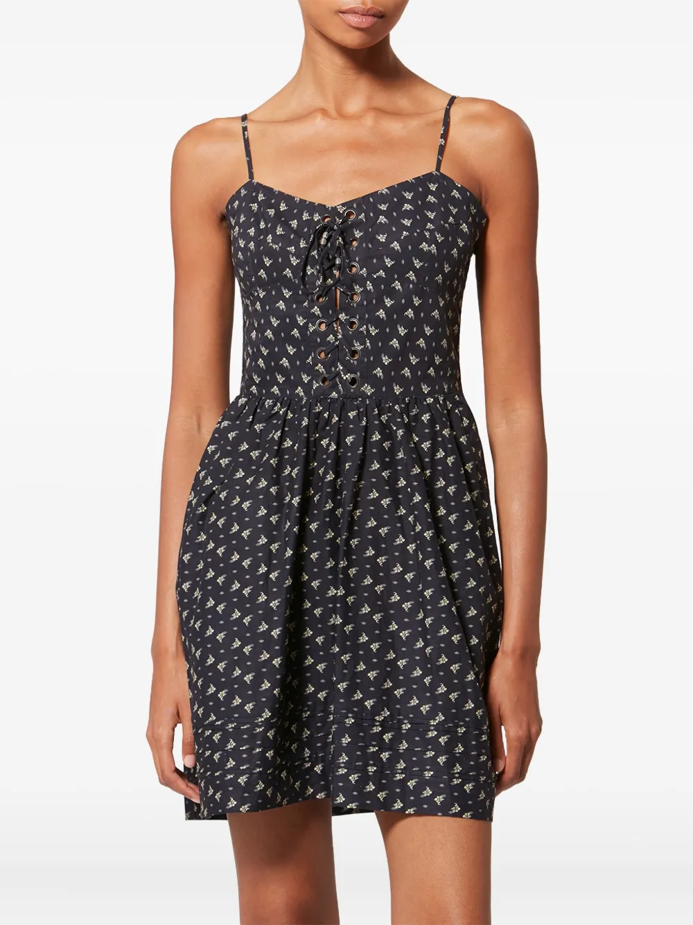  Marant étoile Dryna Floral-pattern Mini Dress - Black 