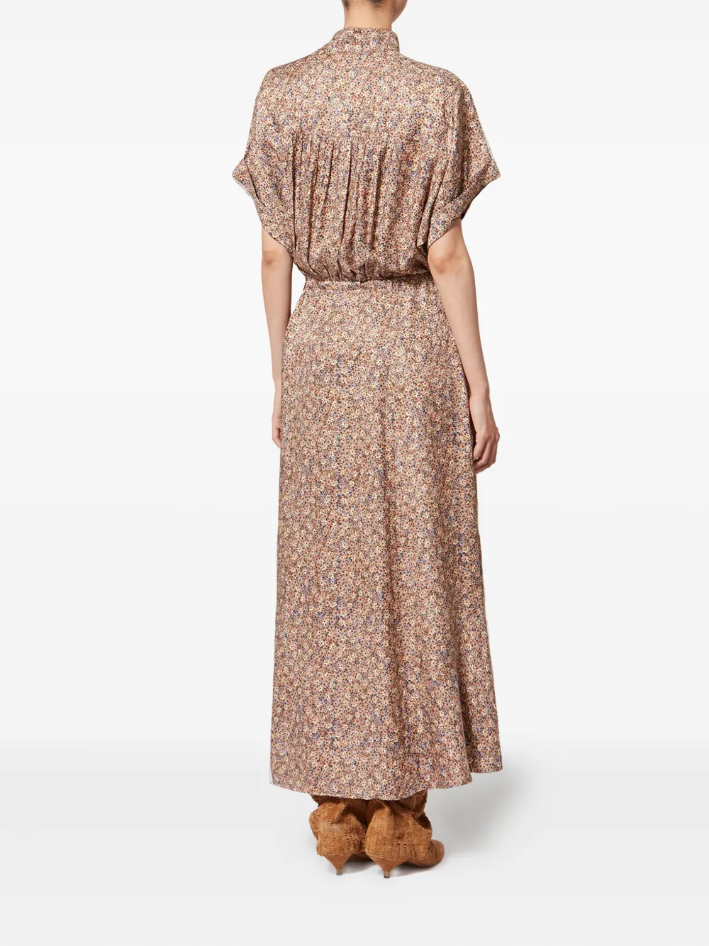 Isabel Marant Ansley Floral Print Maxi Dress In Brown