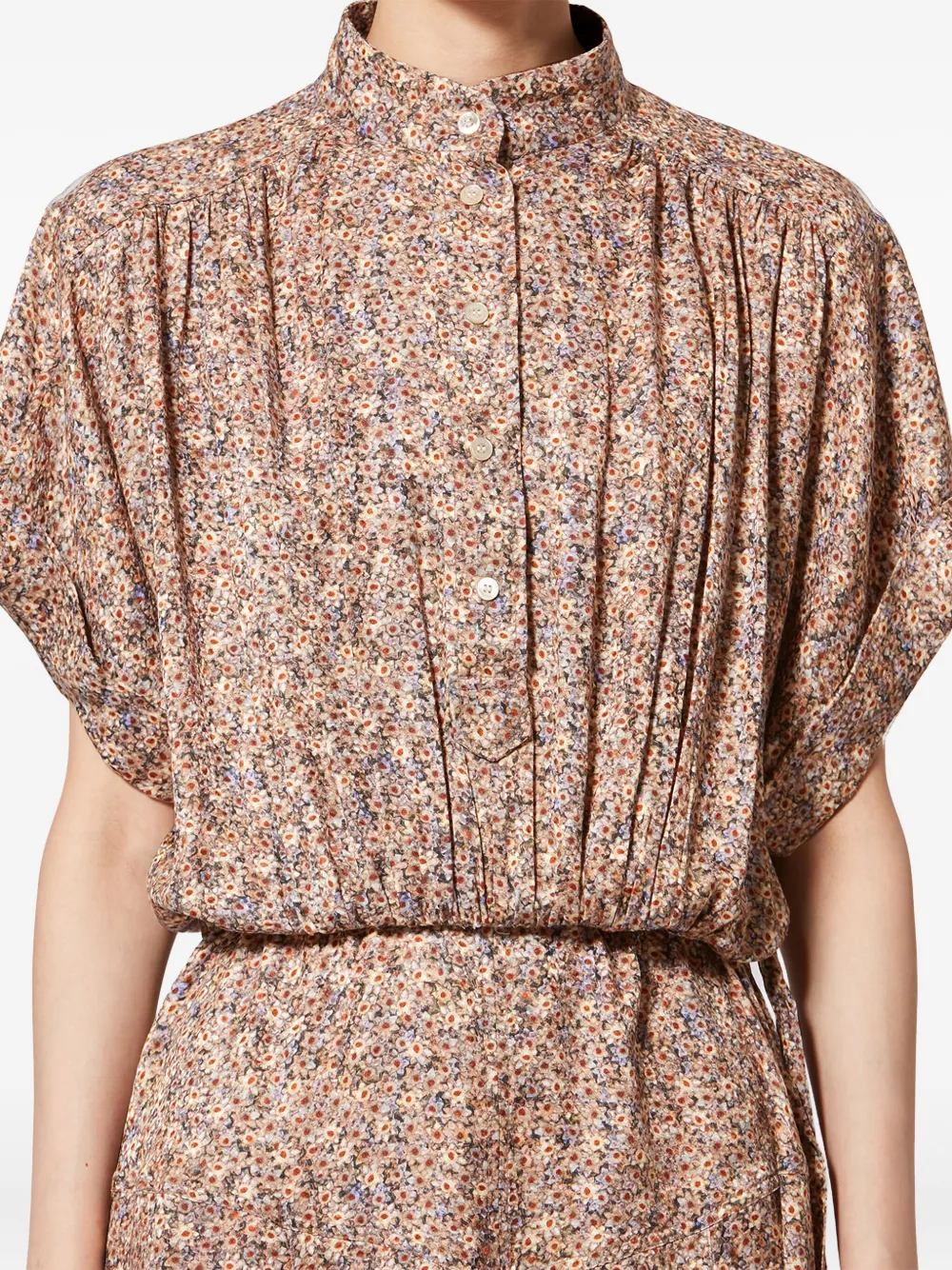 Isabel Marant Ansley Floral Print Maxi Dress In Brown