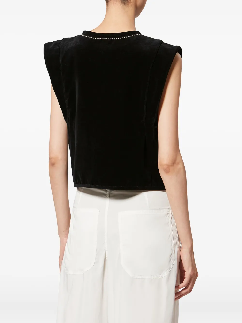 Isabel Marant Poppy Embellished Vest In Black