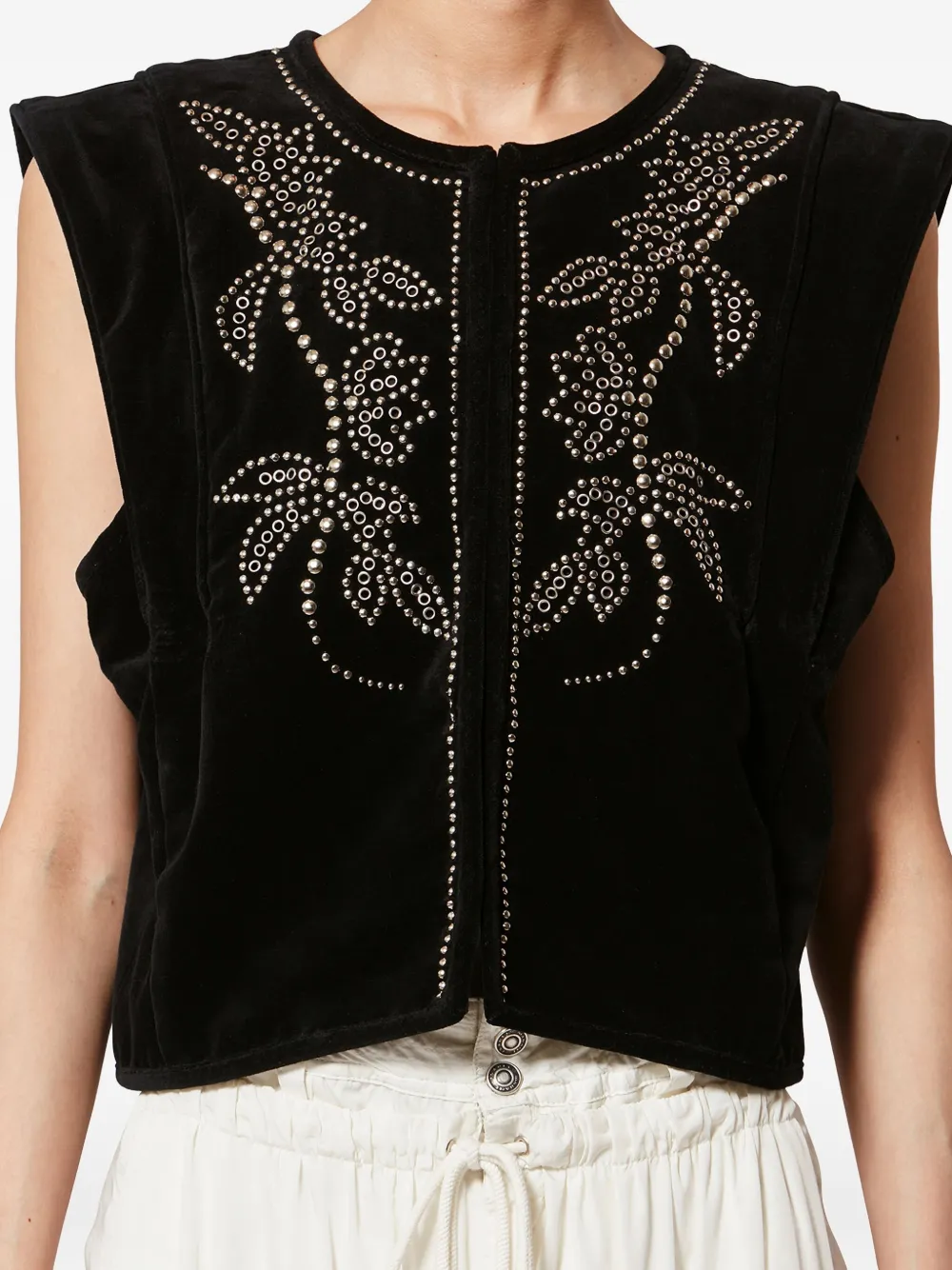 Isabel Marant Poppy Embellished Vest In Black